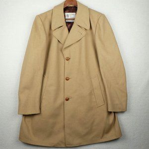 COPY - Vintage London Fog Overcoat Mens 44R Large Beige Wool Lined Heavy Classi…